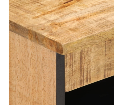 Aparador de madera maciza de mango rugosa 60x34x75 cm