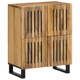 Aparador de madera maciza de mango rugosa 60x34x75 cm