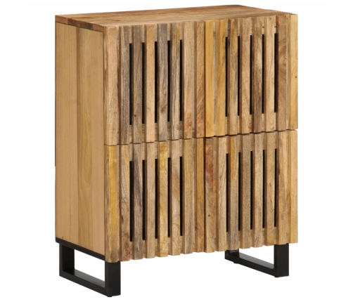 Aparador de madera maciza de mango rugosa 60x34x75 cm