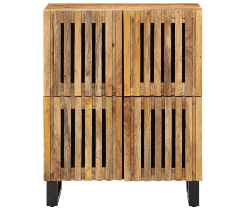 Aparador de madera maciza de mango rugosa 60x34x75 cm