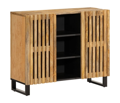 Aparador de madera maciza de mango rugosa 90x34x75 cm