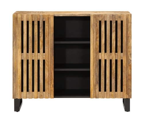 Aparador de madera maciza de mango rugosa 90x34x75 cm