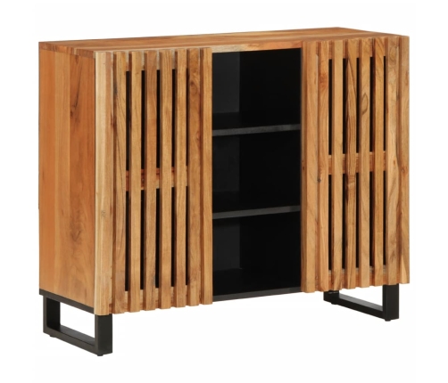 Aparador de madera maciza acacia 90x34x75 cm