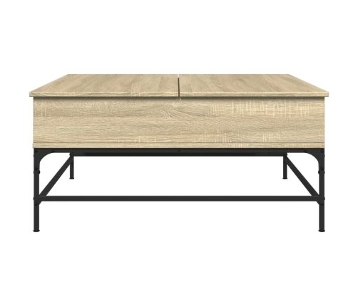 Mesa de centro madera y metal roble Sonoma 95x95x45 cm