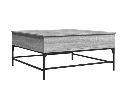 Mesa de centro madera y metal gris Sonoma 95x95x45 cm