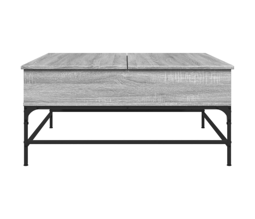 Mesa de centro madera y metal gris Sonoma 95x95x45 cm