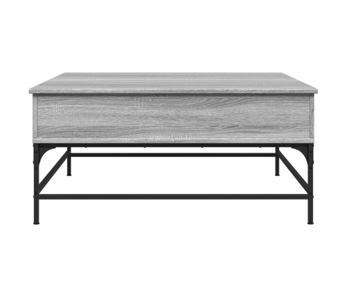 Mesa de centro madera ingeniería metal gris Sonoma 95x95x45 cm