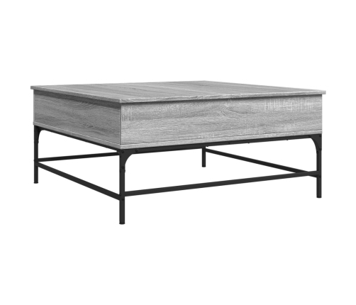 Mesa de centro madera y metal gris Sonoma 95x95x45 cm