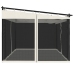 Cenador con paredes de malla acero crema 4x3 m