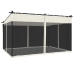 Cenador con paredes de malla acero crema 4x3 m