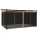 Cenador con paredes de malla acero taupe 4x3 m