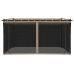Cenador con paredes de malla acero taupe 4x3 m
