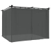 Cenador con cortinas acero gris antracita 3x3 m