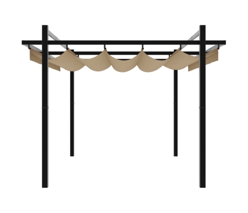 Cenador de jardín con techo retráctil taupe 3x3 m