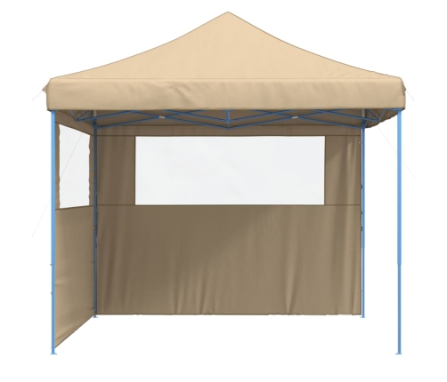 Tienda de fiesta plegable Pop-Up con 2 paredes laterales beige