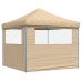 Tienda de fiesta plegable Pop-Up con 2 paredes laterales beige