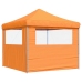 Tienda de fiesta plegable Pop-Up 2 paredes laterales naranja