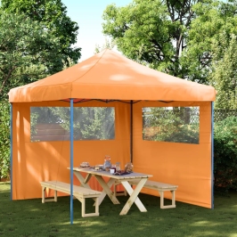 Tienda de fiesta plegable Pop-Up 2 paredes laterales naranja