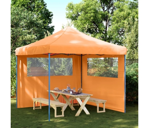 Tienda de fiesta plegable Pop-Up 2 paredes laterales naranja