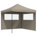 Tienda de fiesta plegable Pop-Up con 2 paredes laterales taupe