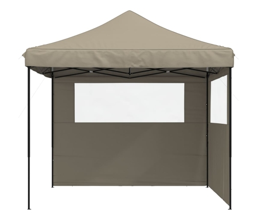 Tienda de fiesta plegable Pop-Up con 2 paredes laterales taupe