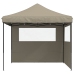 Tienda de fiesta plegable Pop-Up con 2 paredes laterales taupe