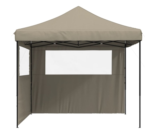 Tienda de fiesta plegable Pop-Up con 2 paredes laterales taupe