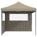 Tienda de fiesta plegable Pop-Up con 2 paredes laterales taupe