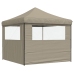 Tienda de fiesta plegable Pop-Up con 2 paredes laterales taupe