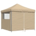 Tienda de fiesta plegable Pop-Up con 4 paredes laterales beige