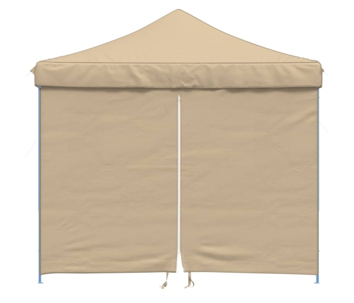 Tienda de fiesta plegable Pop-Up con 4 paredes laterales beige