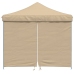 Tienda de fiesta plegable Pop-Up con 4 paredes laterales beige