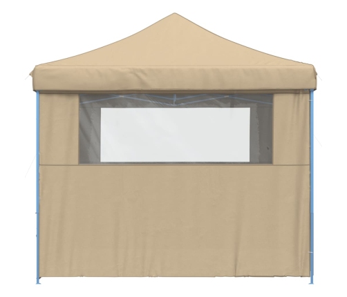 Tienda de fiesta plegable Pop-Up con 4 paredes laterales beige