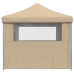 Tienda de fiesta plegable Pop-Up con 4 paredes laterales beige