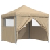 Tienda de fiesta plegable Pop-Up con 4 paredes laterales beige