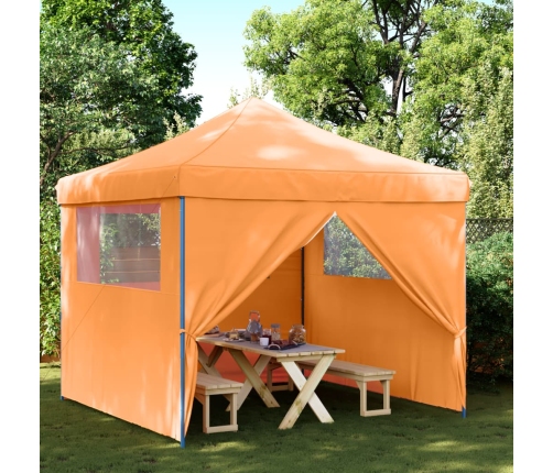 Tienda de fiesta plegable Pop-Up 4 paredes laterales naranja