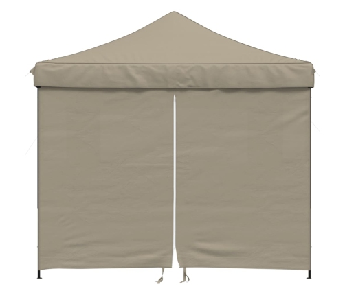 Tienda de fiesta plegable Pop-Up con 4 paredes laterales taupe