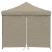 Tienda de fiesta plegable Pop-Up con 4 paredes laterales taupe