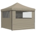 Tienda de fiesta plegable Pop-Up con 4 paredes laterales taupe