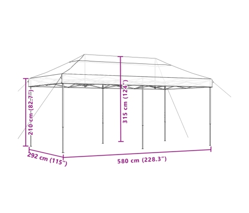 Tienda de fiesta plegable Pop-Up naranja 580x292x315 cm