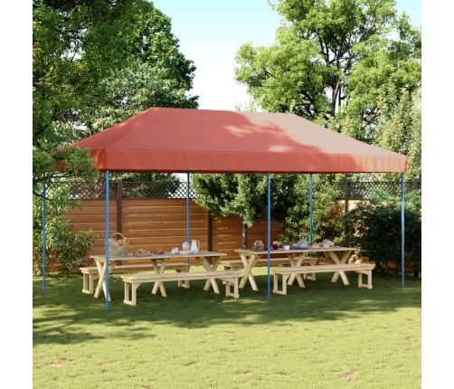 Tienda de fiesta plegable Pop-Up terracota 580x292x315 cm