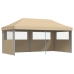 Tienda de fiesta plegable Pop-Up con 3 paredes laterales beige