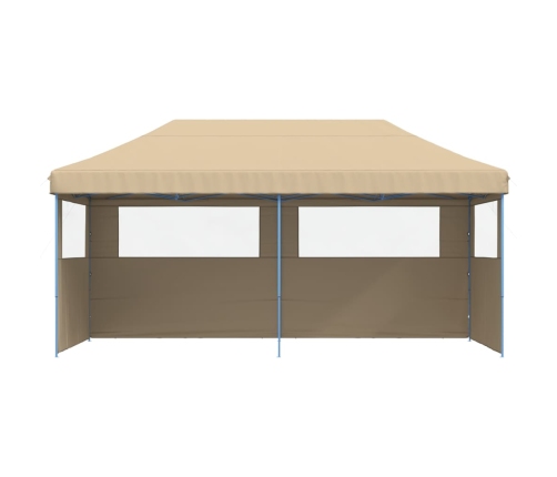 Tienda de fiesta plegable Pop-Up con 3 paredes laterales beige