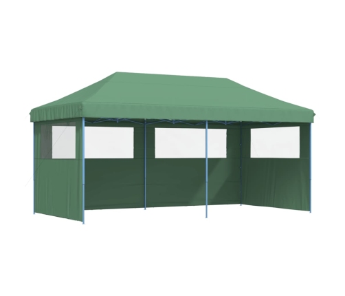 Tienda de fiesta plegable Pop-Up con 3 paredes laterales verde