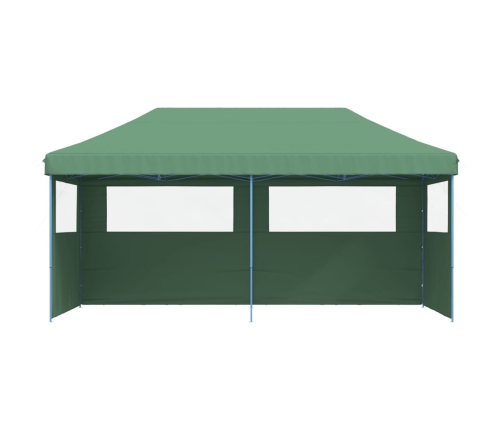 Tienda de fiesta plegable Pop-Up con 3 paredes laterales verde