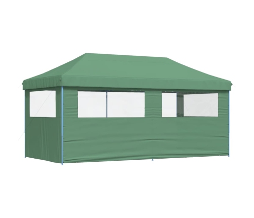 Tienda de fiesta plegable Pop-Up con 3 paredes laterales verde