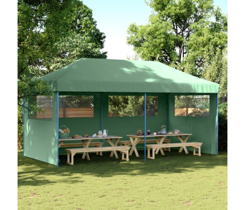 Tienda de fiesta plegable Pop-Up con 3 paredes laterales verde