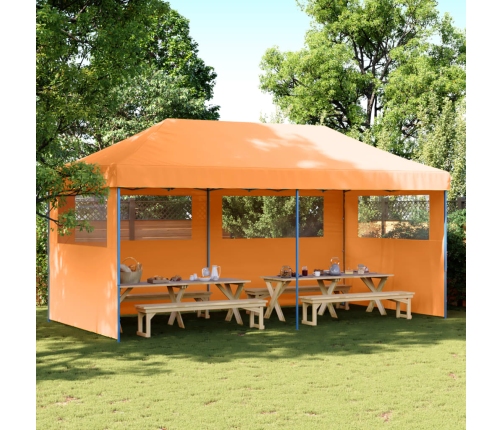 Tienda de fiesta plegable Pop-Up 3 paredes laterales naranja