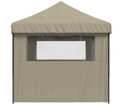 Tienda de fiesta plegable Pop-Up con 3 paredes laterales taupe