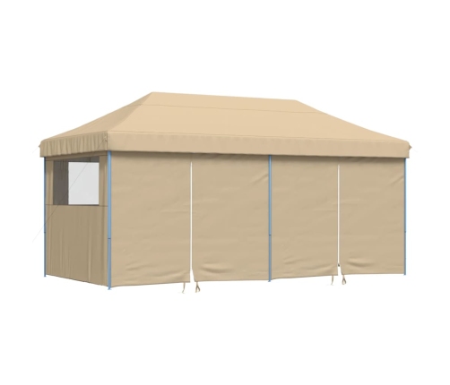 Tienda de fiesta plegable Pop-Up con 4 paredes laterales beige